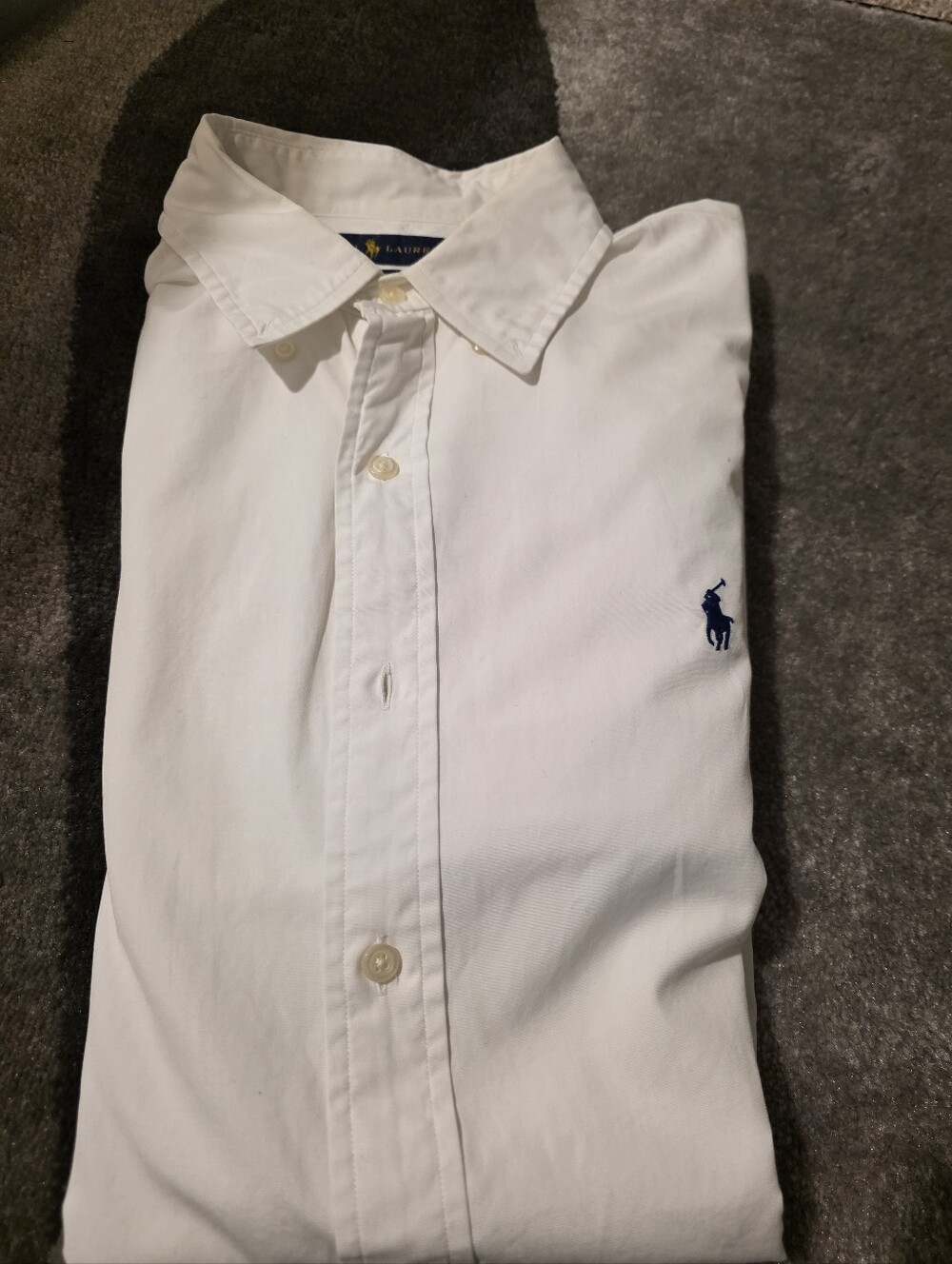 Ralph Lauren White Button-Down Shirt with Navy Pony